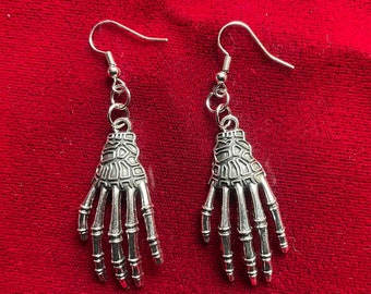 Skeleton Hand Earrings | Gothic Horror Fantasy Halloween