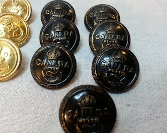 Vintage WW1 Canadian Brass Uniform Buttons FREE SHIPPING