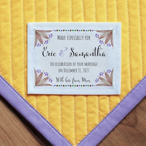 Large Quilt Labels | Personalized Sewing Labels | Knitting Labels | Personalized Quilt Labels | Custom Fabric Blanket Labels, wedding favors