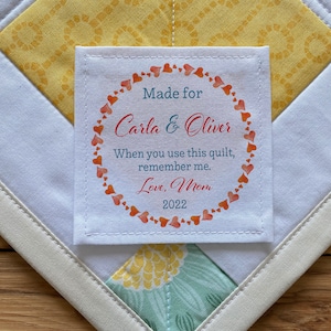 Stoffenlabels, gepersonaliseerde quiltpatronen, breilabel, labels met randen, handgemaakte patch, rood hart, verjaardagscadeau, gratis verzending