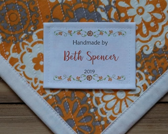 Free Shipping Personalized Sewing Labels, Personalized Quilt Labels, Custom Fabric Labels, Cut-Out Labels, Quilt Patch | knitting labels