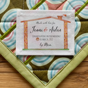 Large Quilt Labels | Personalized Sewing Labels | Knitting Labels | Personalized Quilt Labels | Custom Fabric Blanket Labels, wedding favors