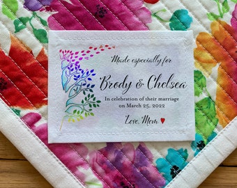 Large Quilt Labels | Personalized Sewing Labels | Knitting Labels | Personalized Quilt Labels | Custom Fabric Blanket Labels, wedding favors