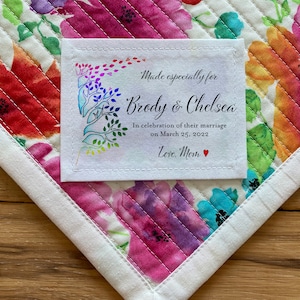 Large Quilt Labels | Personalized Sewing Labels | Knitting Labels | Personalized Quilt Labels | Custom Fabric Blanket Labels, wedding favors