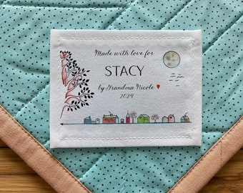 Large Quilt Labels, Personalized Sewing Labels, Personalized Quilt Labels, Fabric Labels, Knitting Labels, Blanket Labels, quilt fabric