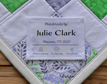 Free Shipping Personalized Sewing Labels, Personalized Quilt Labels, Fabric Labels, Cut-Out Labels, Quilt Patch | knitting labels, logo