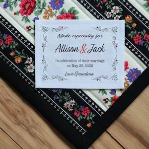 Large Quilt Labels | Personalized Sewing Labels | Knitting Labels | Personalized Quilt Labels | Custom Fabric Blanket Labels