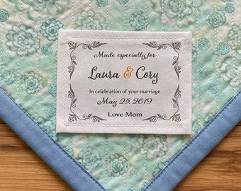 Etiquetas de edredones grandes / Etiquetas de costura personalizadas / Etiquetas de punto / Etiquetas de edredones personalizadas / Etiquetas de mantas de tela personalizadas