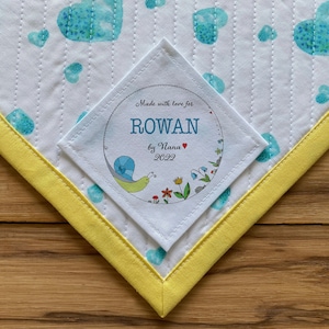 Gratis verzending Quiltlabel | Gepersonaliseerde naailabels | Gepersonaliseerde quiltlabels | Quiltpatch | Aangepaste stoffenlabels | Dekenlabel