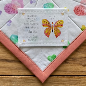 Cotton Labels, Knitting Labels, Quilt Labels, quilt patch, cut-out labels, Butterfly, Pink, baby shower, baby girl, Pink