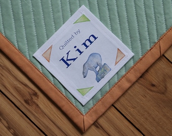 Envío gratuito etiquetas de costura personalizadas, etiquetas de edredón personalizadas, etiquetas de tela personalizadas, etiquetas recortadas, parches de edredón / etiquetas de punto