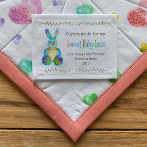 Grandes étiquettes pour courtepointe | Étiquettes à coudre personnalisées | Etiquettes pour couvertures | Étiquettes faites main | Étiquettes en tissu personnalisées | Étiquettes découpées