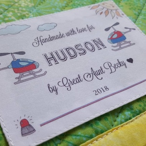 Etiquetas de edredón grandes, etiquetas de costura personalizadas, etiquetas de edredón personalizadas, etiquetas de tela personalizadas, parche de edredón, etiqueta de estadísticas de nacimiento, niño
