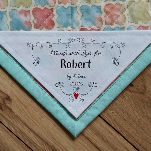 Large Triangle Quilt Label Personalized Sewing Labels Custom - Etsy