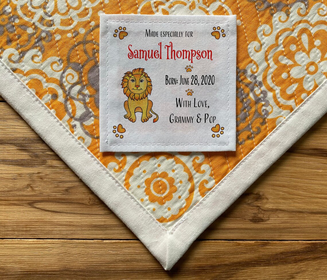 Large Fabric Quilt Label Personalized Sewing Labels Quilt Etsy