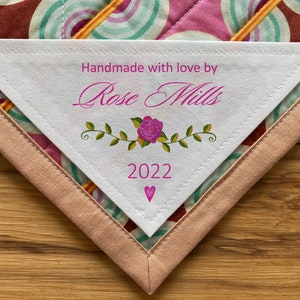 Large Corner Quilt Label | Personalized Sewing Labels | Personalized Quilt Labels | Handmade Labels | Corner Quilt Label, wedding gifts