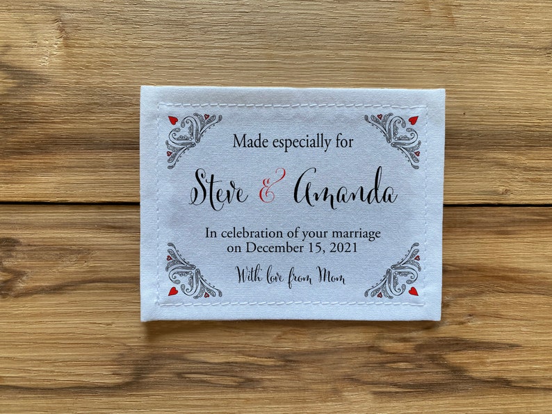 Wedding Quilt Labels Personalized Sewing Labels Personalized Etsy