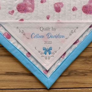 Groot driehoekig quiltlabel | Gepersonaliseerde naailabels | logolabels, logolabels| Handgemaakte Etiketten | Uitgesneden etiketten | Hoekquiltlabels