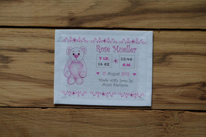 Large Teddy Bear Quilt Labels Knitting Labels Fabric Etsy