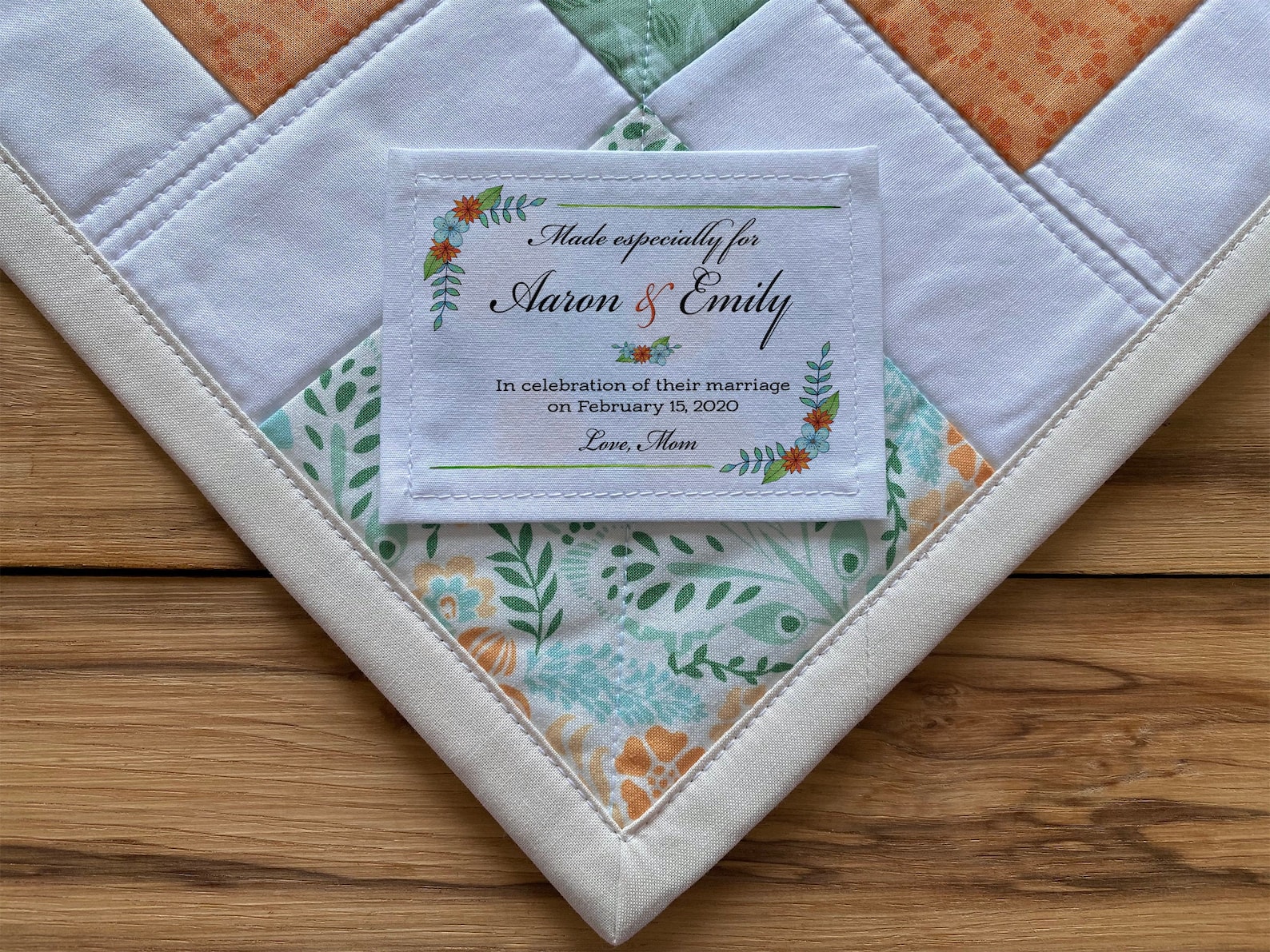 Wedding Quilt Labels Personalized Sewing Label Quilts Custom Etsy