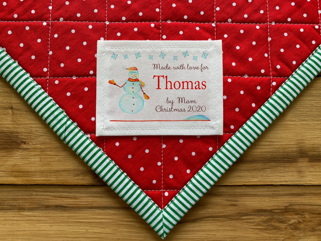 Free Shipping Christmas Quilt Label Christmas Sewing Labels Watercolor