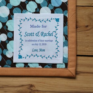 Free Shipping Cotton Wedding Personalized Sewing Labels | Personalized Quilt Labels | Custom Fabric Labels | Wedding Labels, bride to be