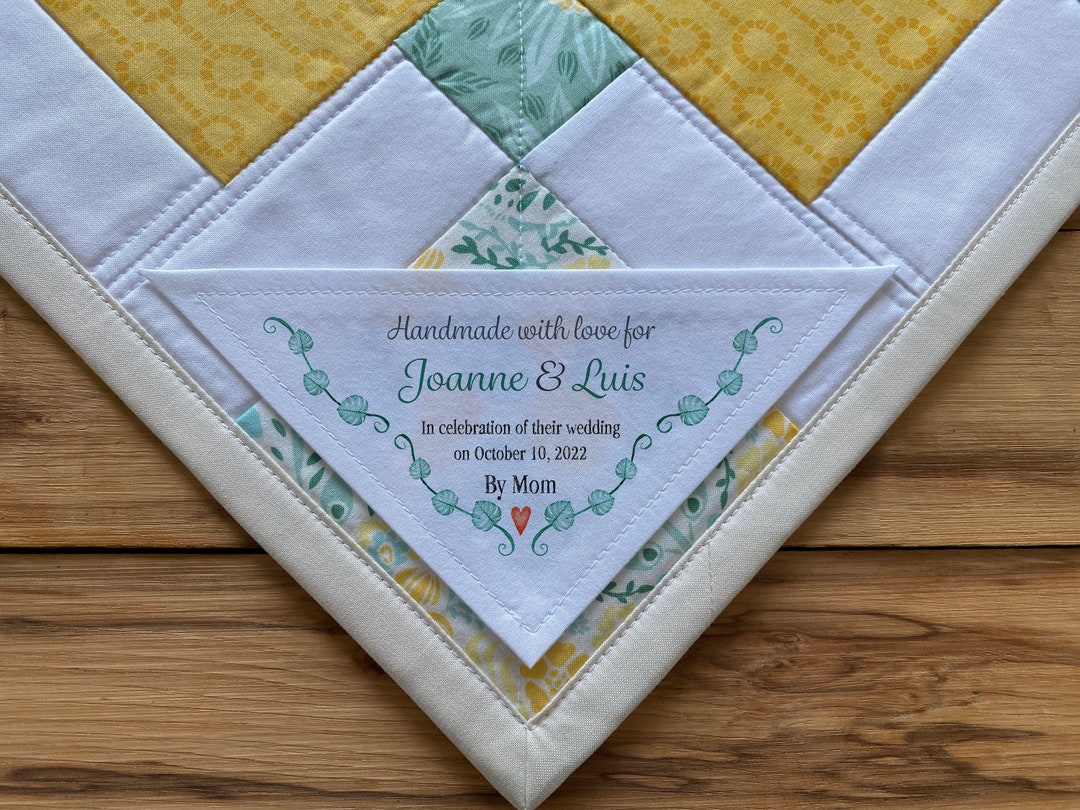 Large Triangle Quilt Label, Personalized Sewing Labels, Personalized ...