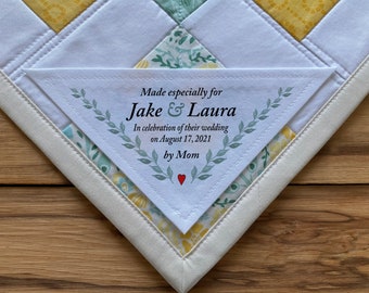 Large Triangle Quilt Label, Personalized Sewing Labels, Personalized Labels, Handmade Labels, Cut-Out Labels, Quilt Labels, wedding gifts