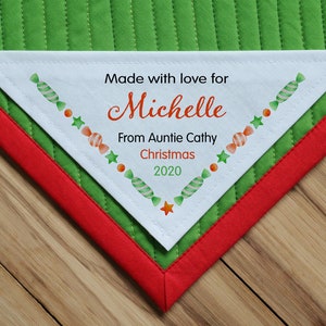 Weihnachten Ecke Etikett, Nähen Etiketten, Quilt Etiketten, Weihnachtsgeschenke, Hochzeit, Kiefer, Decke, quilts Muster, Enkelin, Tochter