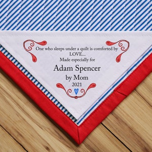 Driehoek quiltlabel, gepersonaliseerde naailabels, vriendschap, familie, cadeau, handgemaakte labels, uitgesneden labels, stof, op maat, regenboog