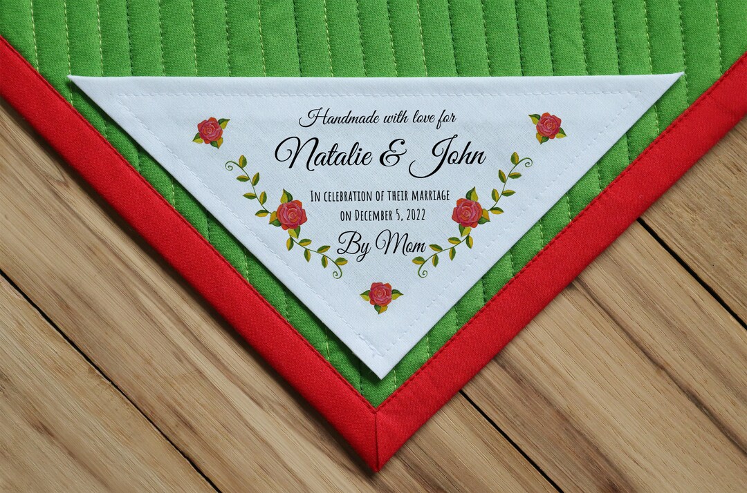 Large Corner Quilt Label Personalized Sewing Labels Personalized Quilt