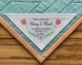 Large Triangle Quilt Label, Personalized Sewing Labels, Personalized Labels, Handmade Labels, Cut-Out Labels, Quilt Labels, wedding gifts