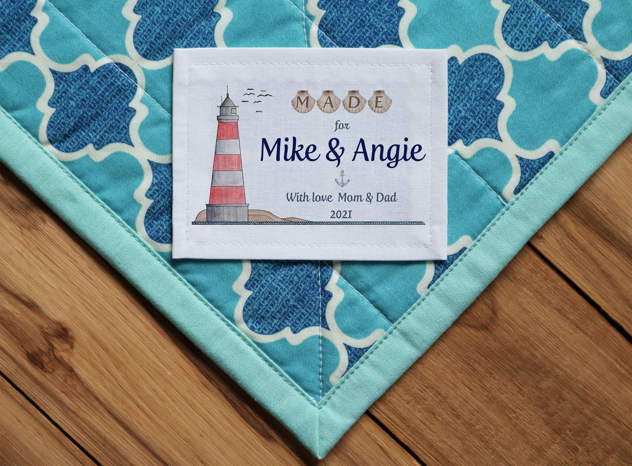Large Triangle Quilt Label Personalized Sewing Labels 