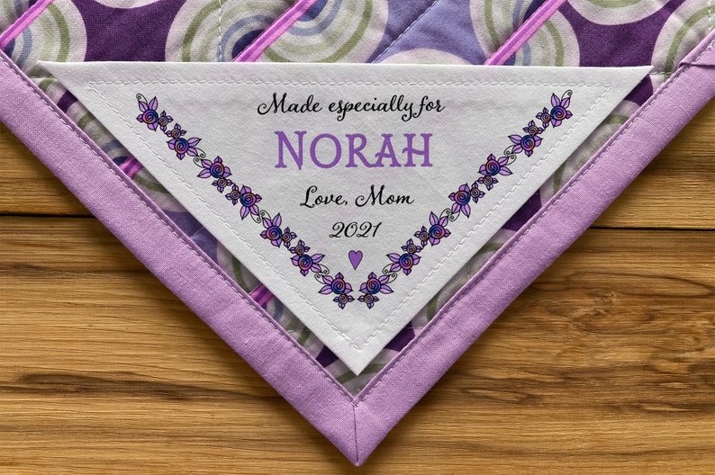 Large Triangle Quilt Label Personalized Sewing Labels Etsy