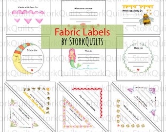 Quilt Label Fabric by StorkQuilts - Fabric by the Yard - Cotton Labels