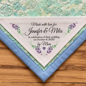 Large Triangle Quilt Label, Personalized Sewing Labels, Personalized Labels, Handmade Labels, Cut-Out Labels, Quilt Labels, wedding gifts