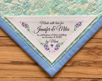 Large Triangle Quilt Label, Personalized Sewing Labels, Personalized Labels, Handmade Labels, Cut-Out Labels, Quilt Labels, wedding gifts