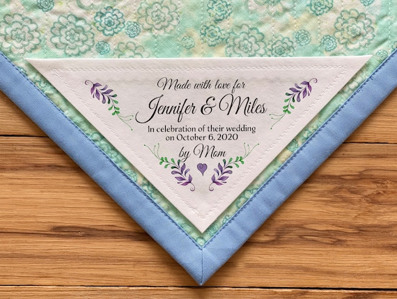 Large Triangle Quilt Label, Personalized Sewing Labels, Personalized Labels, Handmade Labels, Cut-Out Labels, Quilt Labels, wedding gifts
