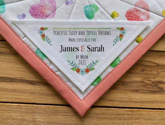 Large Quilt Label Triangle Quilt Label Personalized Labels | Etsy