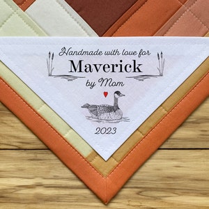 Large Triangle Quilt Label, Personalized Sewing Labels, Custom, Quilt Labels, Canada Goose, Knitting, Hunting Quilt