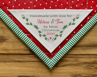 Christmas Corner Label, Christmas Tree fabric, Quilt Labels, Christmas gifts, Christmas Wreath, pine tree, blanket, quilts patterns