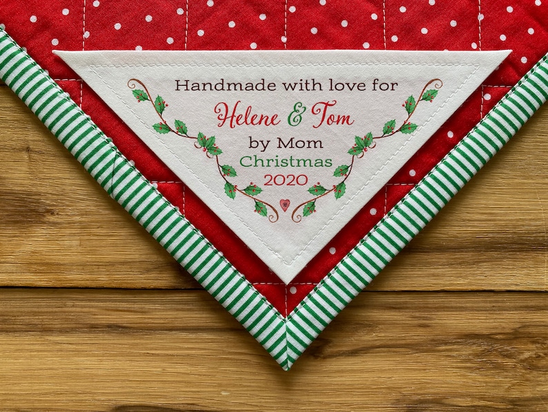 Christmas Corner Label Christmas Tree Fabric Quilt Labels Etsy