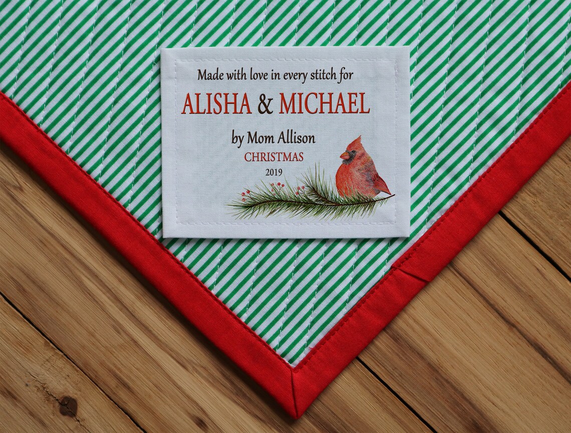 Christmas quilt label Christmas Sewing LabelsQuilt Labels Etsy