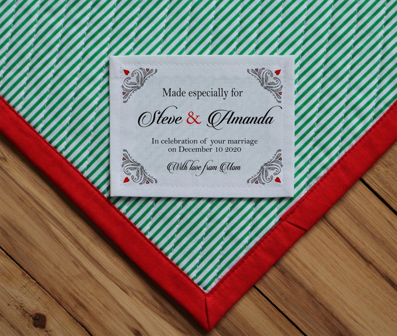 Wedding Quilt Labels Personalized Sewing Labels Personalized Etsy