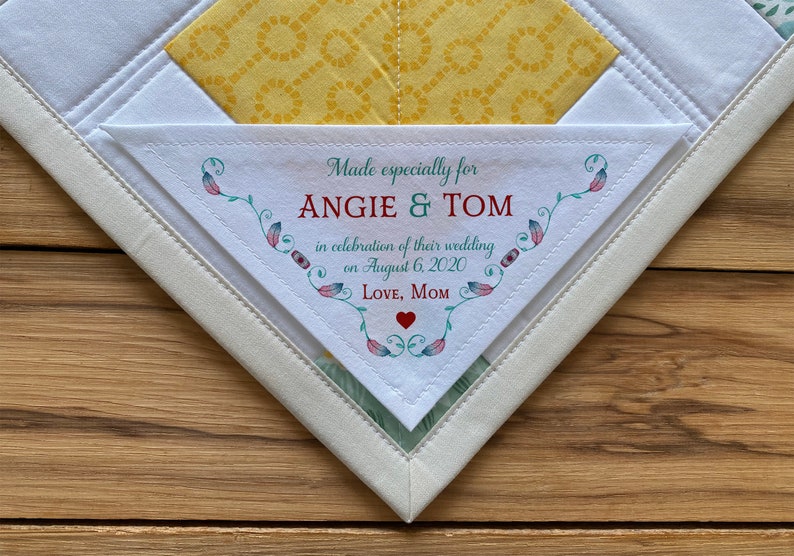 Large Triangle Quilt Label Personalized Sewing Labels | Etsy
