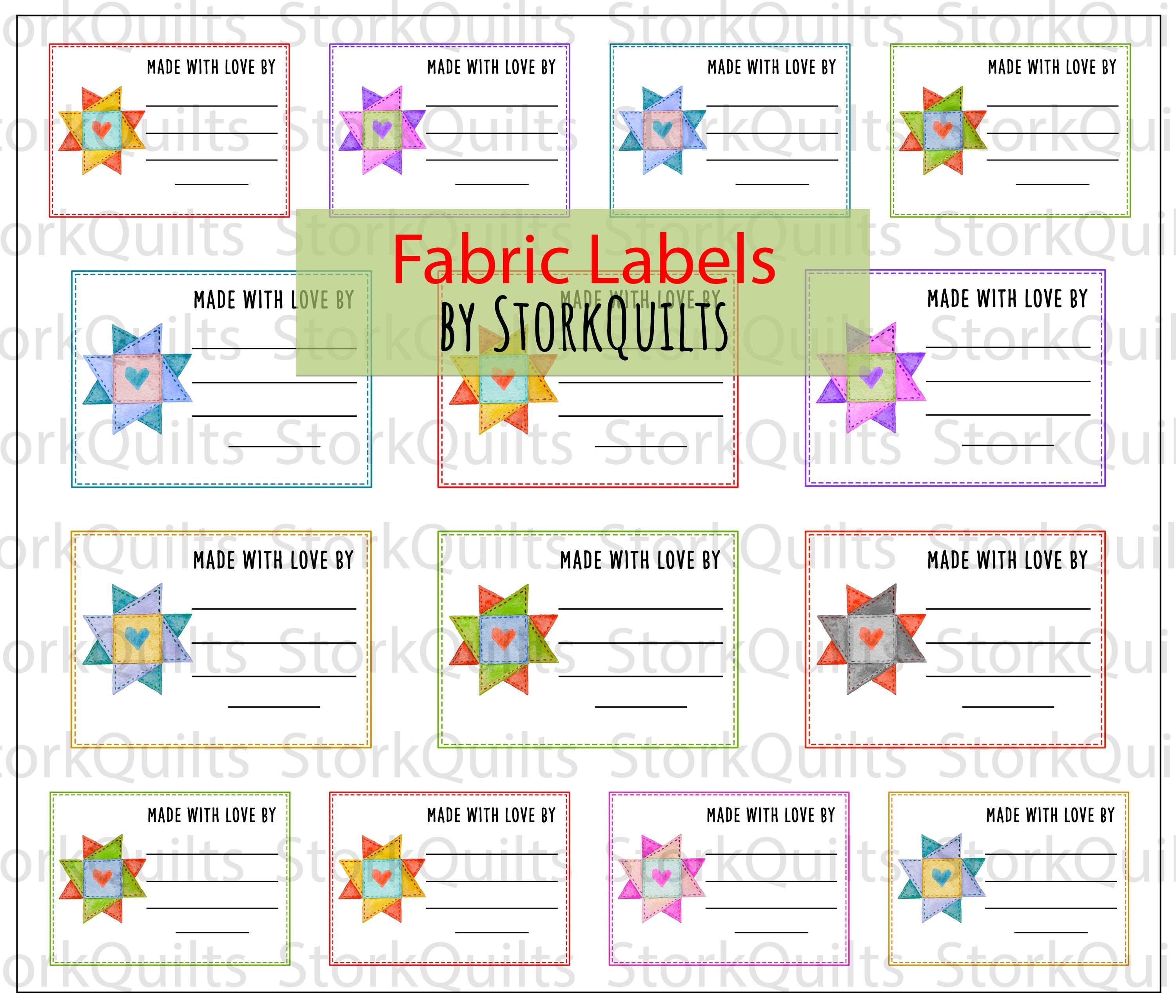 Quilt Label Fabric by StorkQuilts - Fabric by the Yard - Cotton Labels