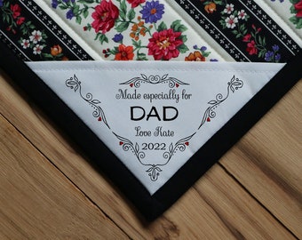 Large Triangle Quilt Label | Personalized Sewing Labels | Personalized Labels | Handmade Labels | wedding, daddy, dad, bride | Corner Labels