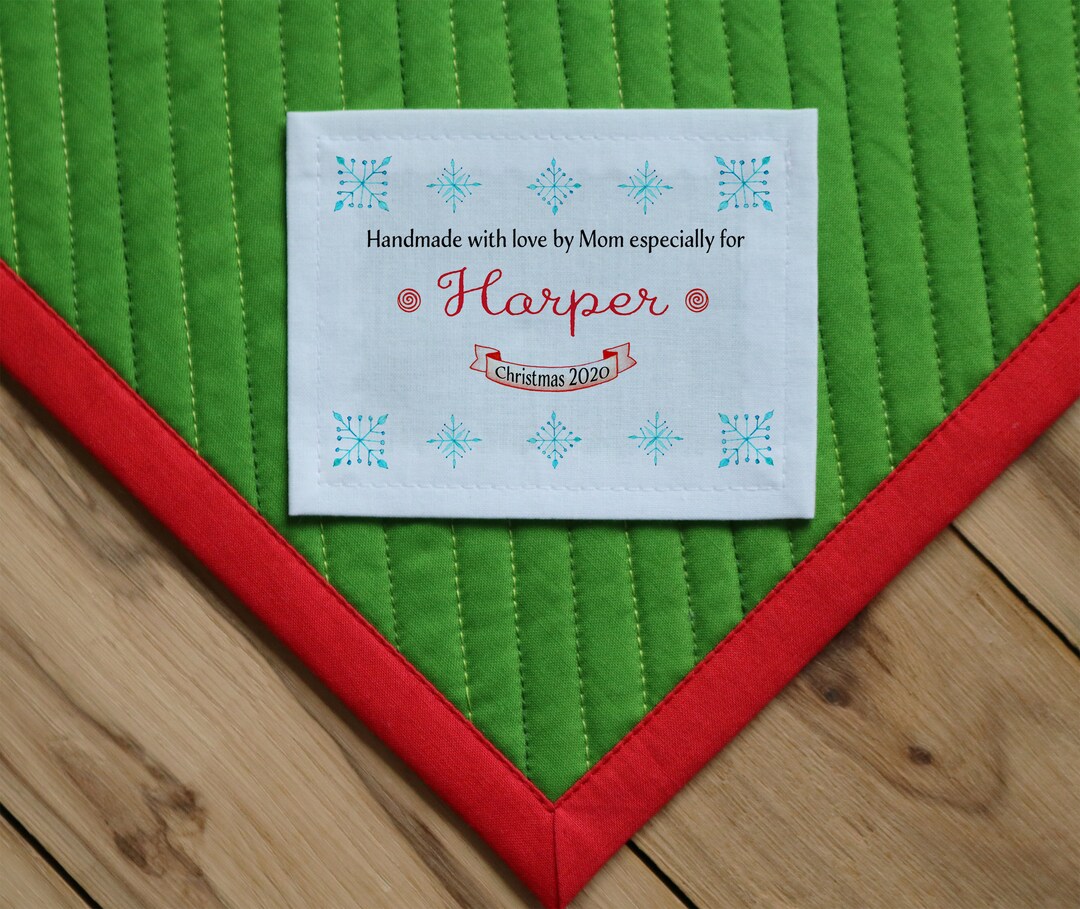 Christmas Quilt Label, Christmas Sewing Labels, Quilt Patterns