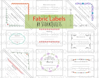 Quilt Label Fabric by StorkQuilts - Fabric by the Yard - Cotton Labels