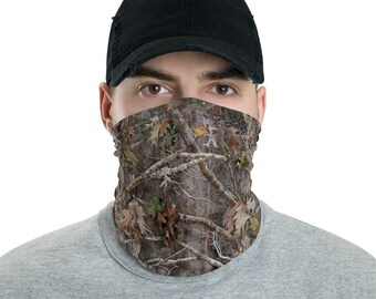 Polaina para el cuello con máscara de camuflaje para caza